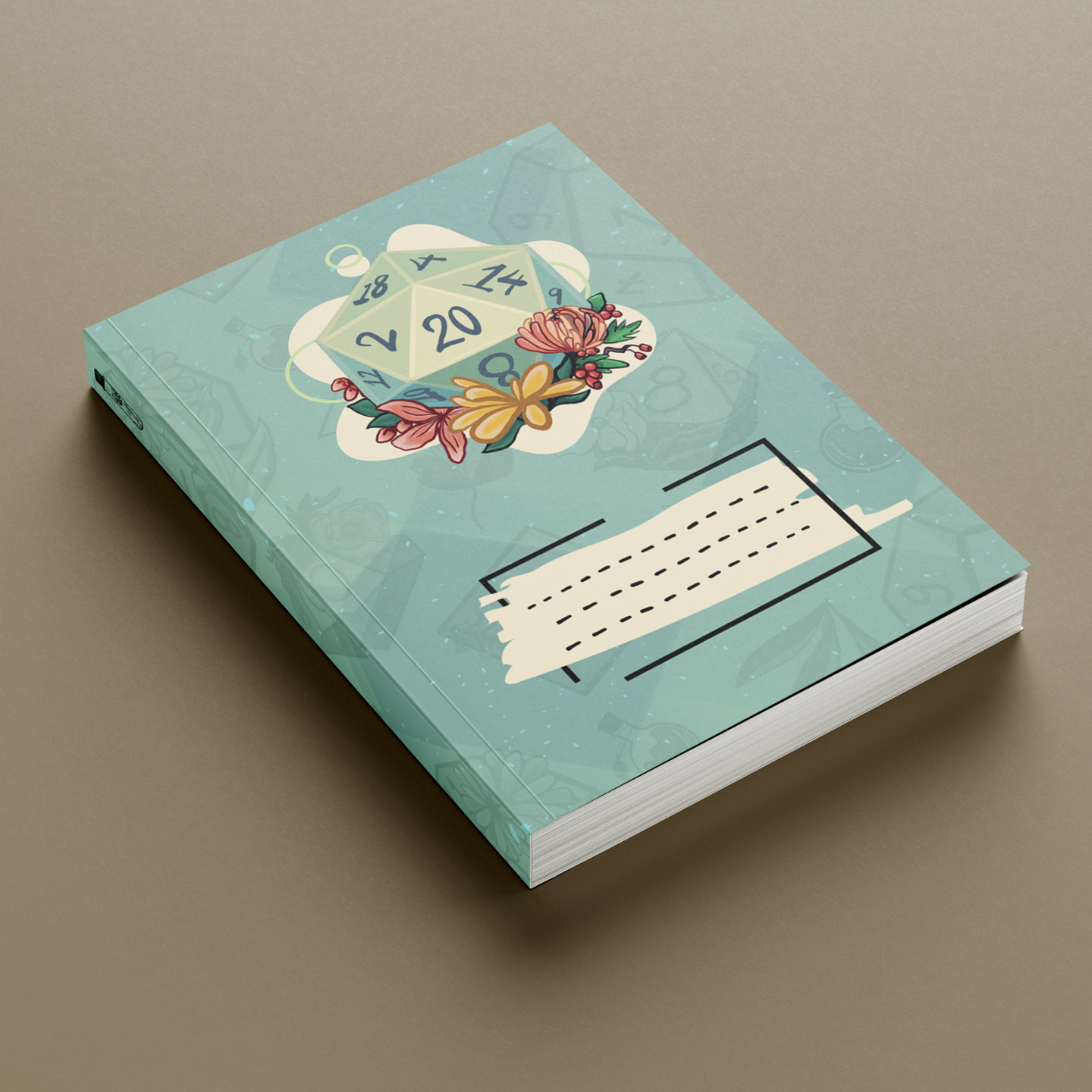 D20 Flowers | Fireball Not Included Notebook: Seafoam Green